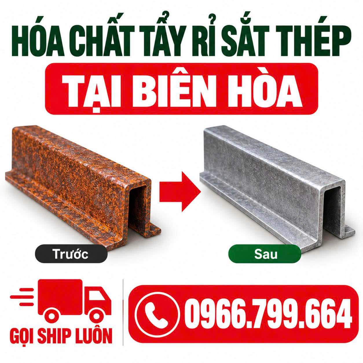 Hóa Chất Tẩy Rỉ Sắt Thép Tại Biên Hòa