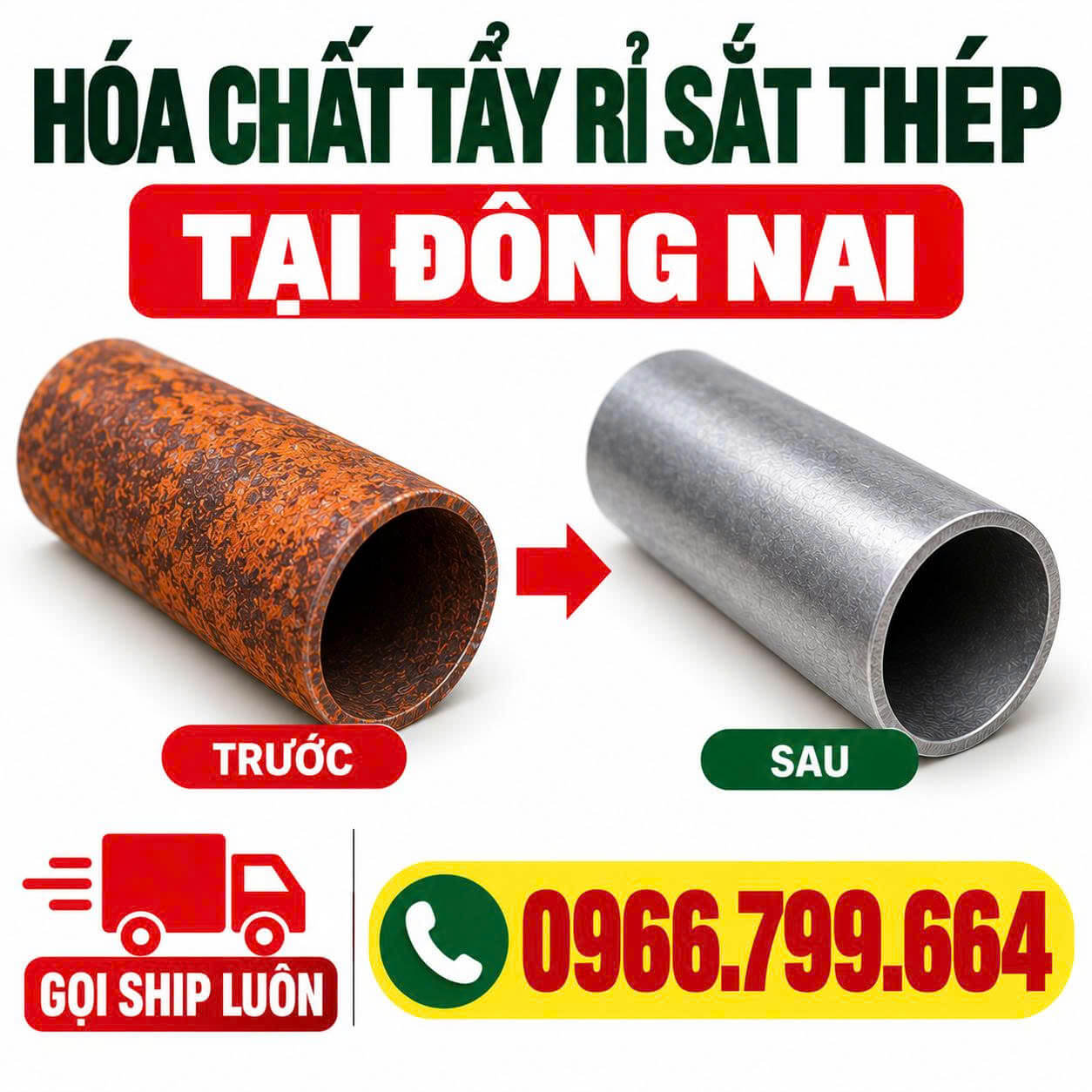 Hóa Chất Tẩy Rỉ Sắt Thép Tại Đồng Nai