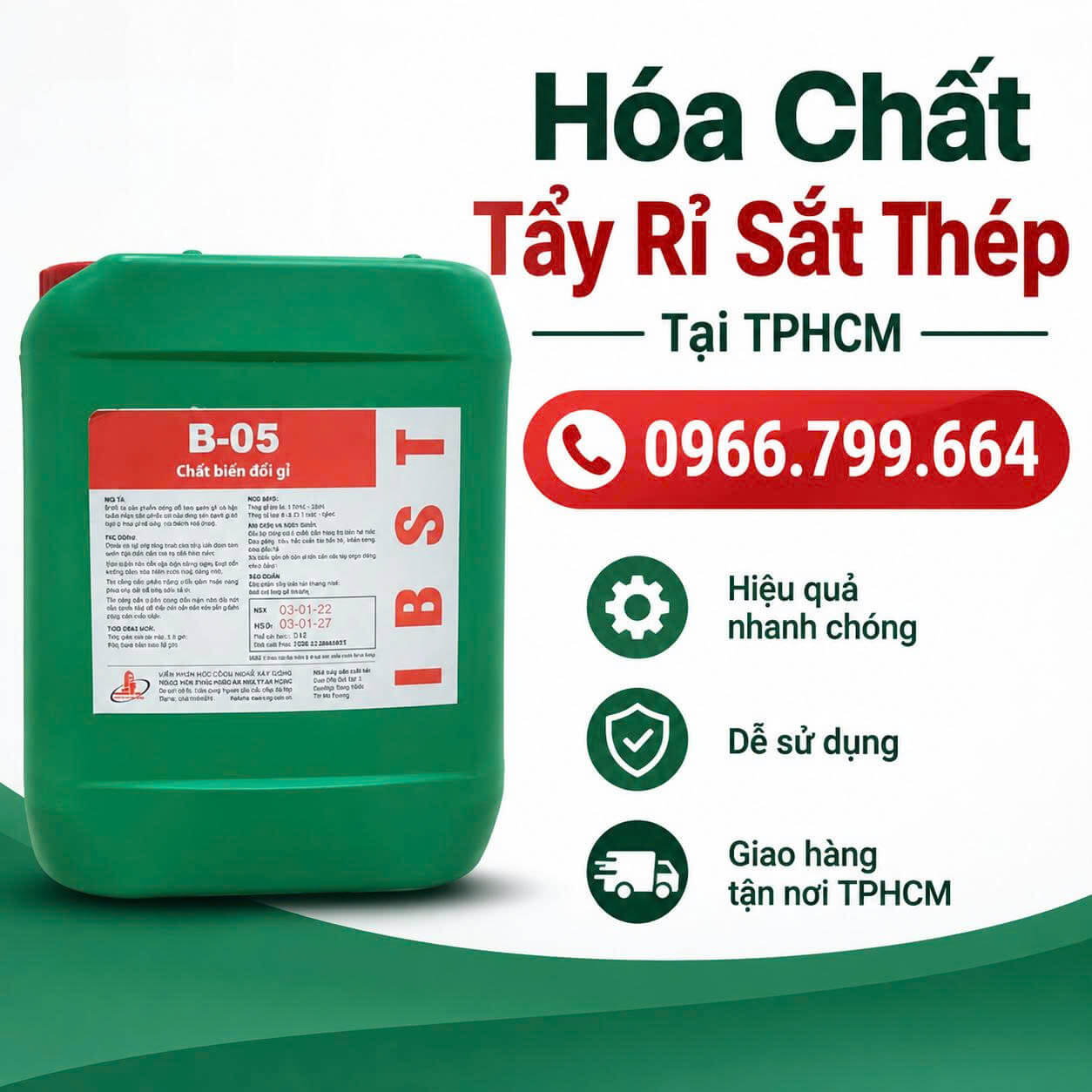 Hóa Chất Tẩy Rỉ Sắt Thép Tại HCM