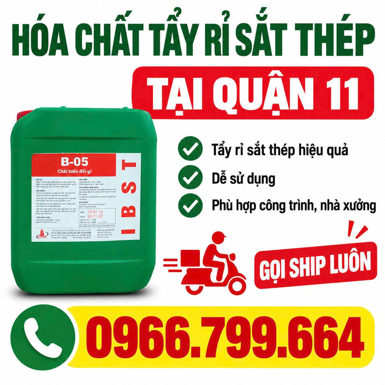 Hóa Chất Tẩy Rỉ Sắt Thép Tại Quận 11