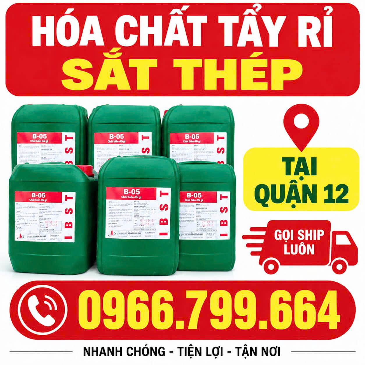 Hóa Chất Tẩy Rỉ Sắt Thép Tại Quận 12