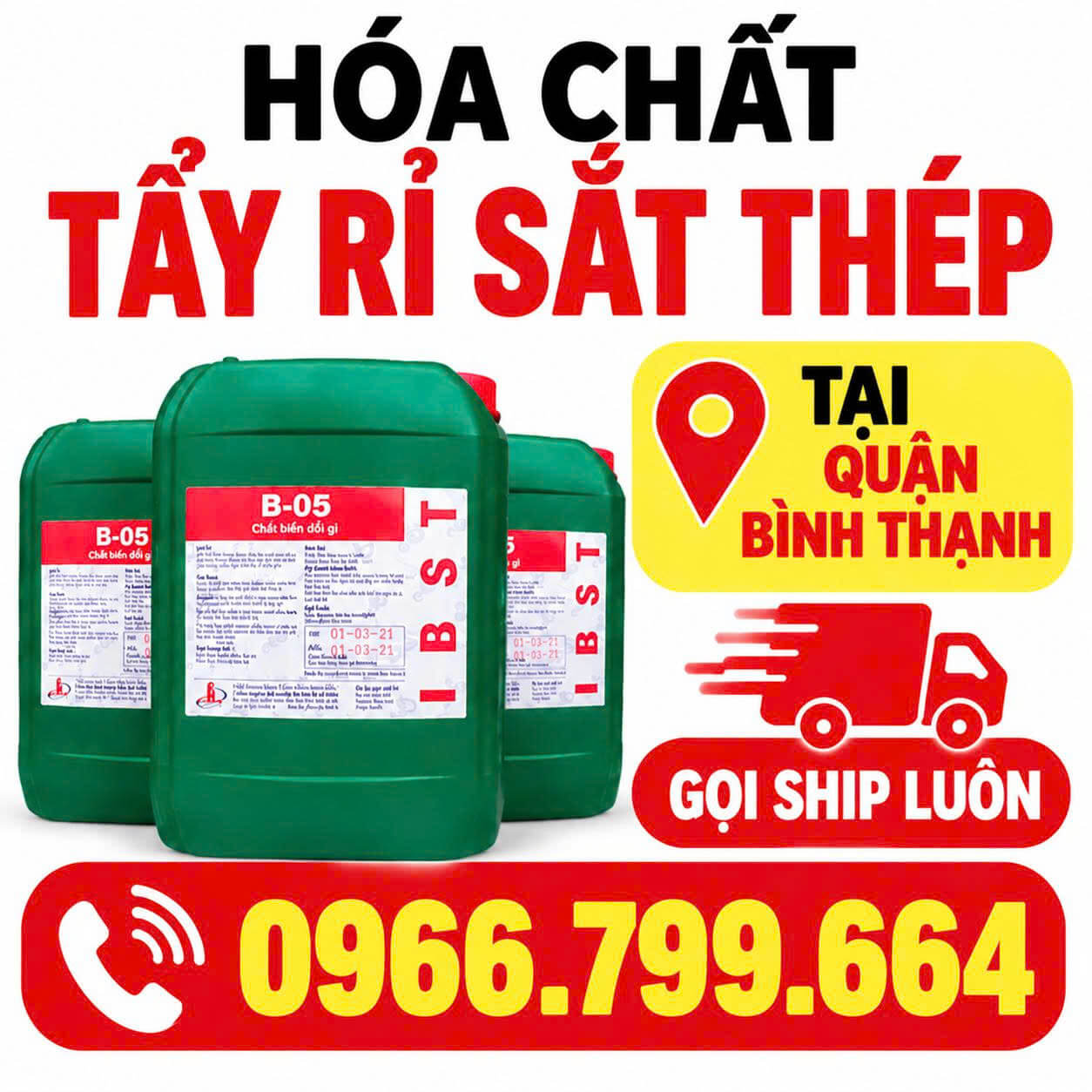 Hóa Chất Tẩy Rỉ Sắt Thép Tại Quận Bình Thạnh