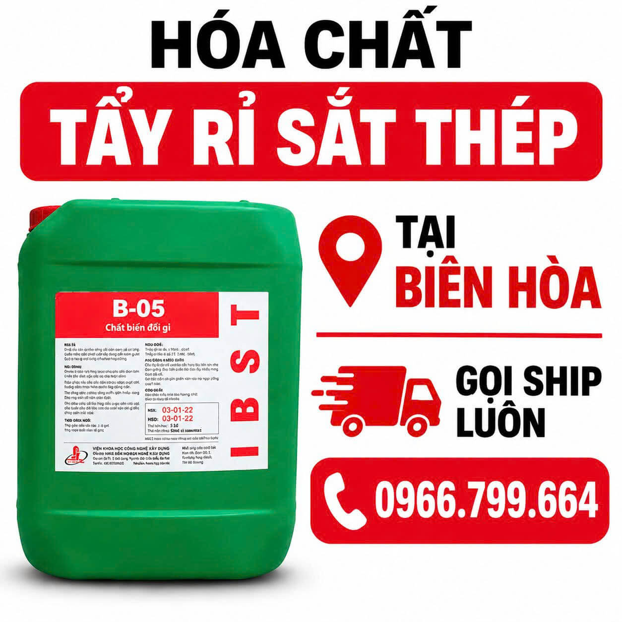 Hóa Chất Tẩy Rỉ Sắt Thép ở Biên Hòa