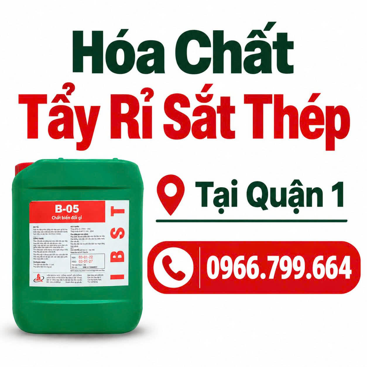Hóa Chất Tẩy Rỉ Sắt Thép ở Quận 1