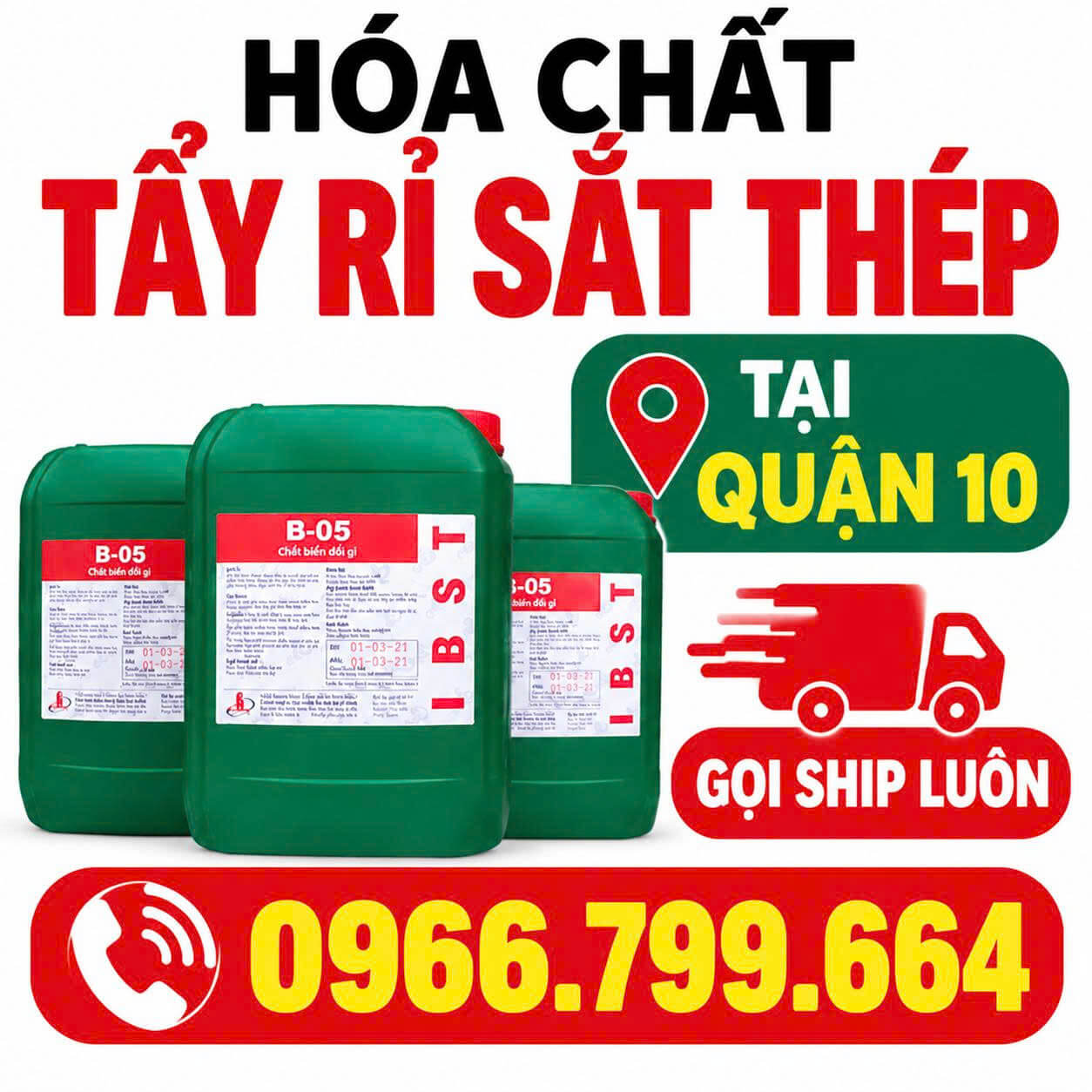 Hóa Chất Tẩy Rỉ Sắt Thép ở Quận 10