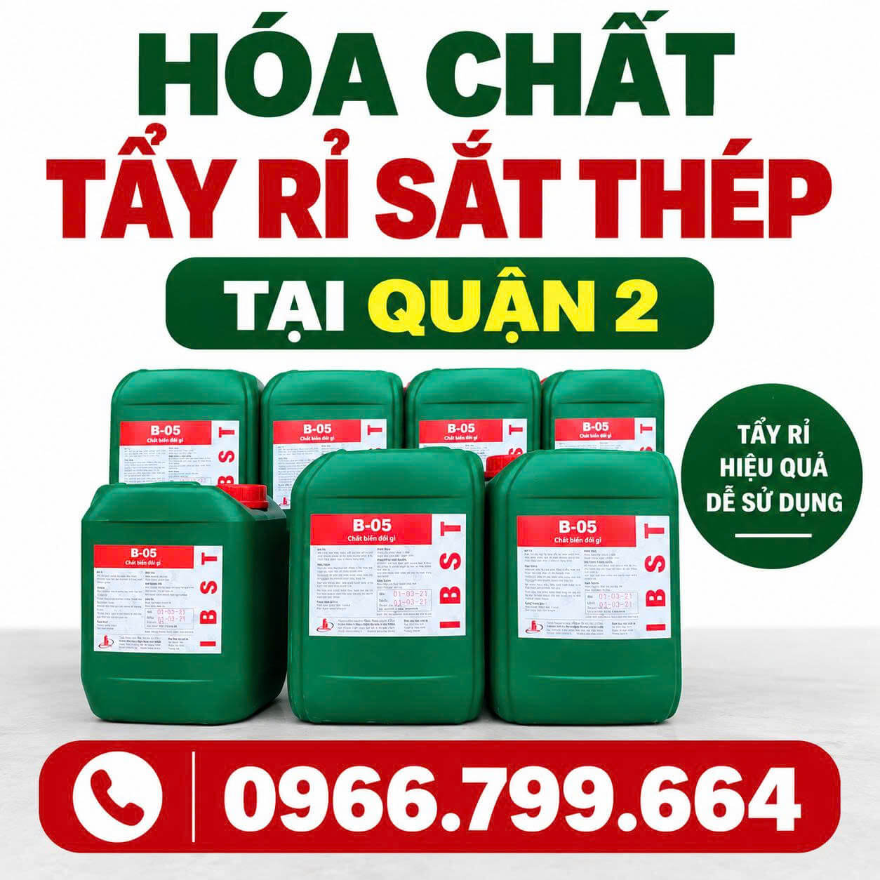 Hóa Chất Tẩy Rỉ Sắt Thép ở Quận 2