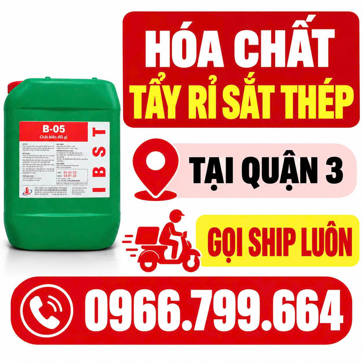 Hóa Chất Tẩy Rỉ Sắt Thép ở Quận 3