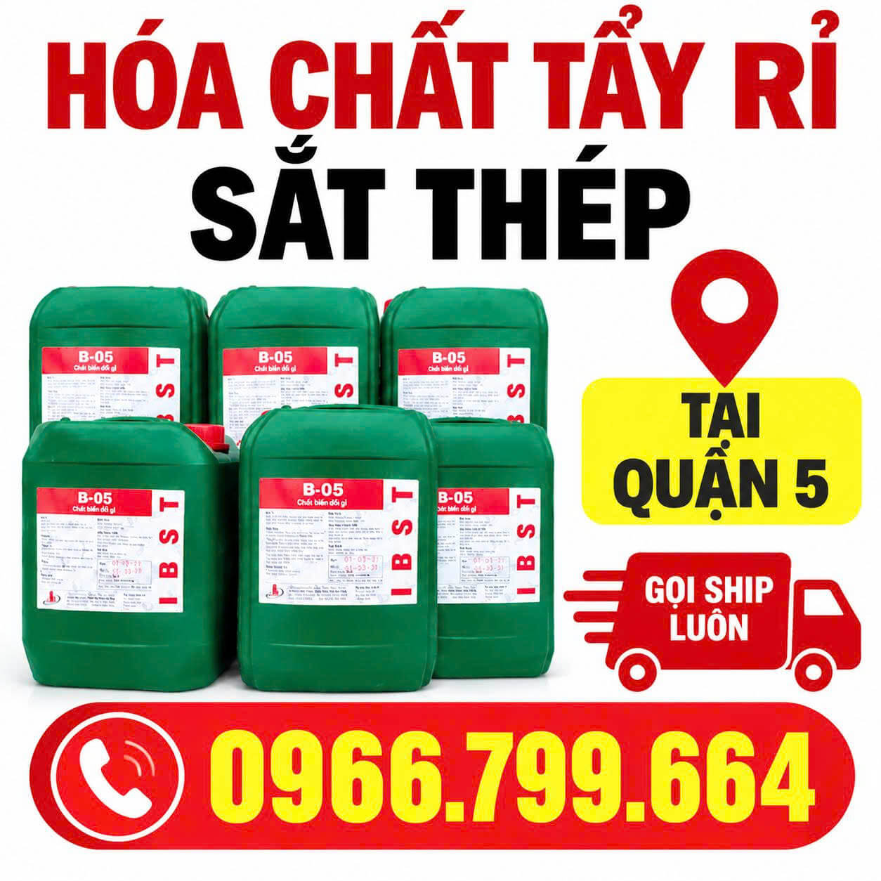 Hóa Chất Tẩy Rỉ Sắt Thép ở Quận 5