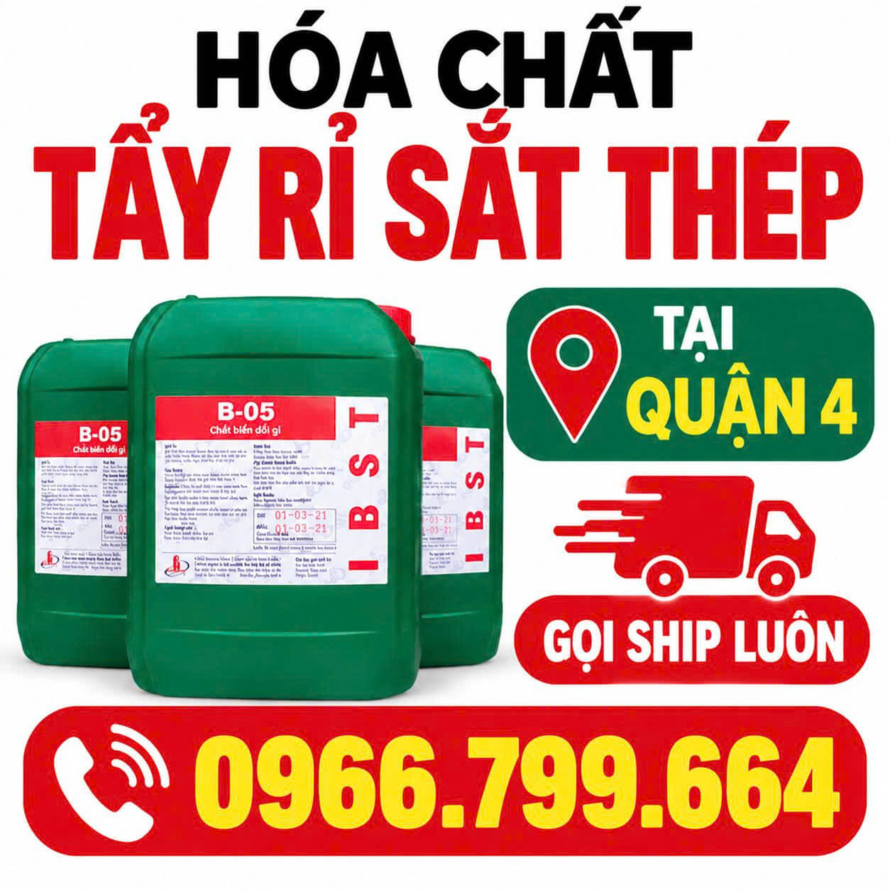 Hóa Chất Tẩy Rỉ Sắt Thép ở Tại Quận 4