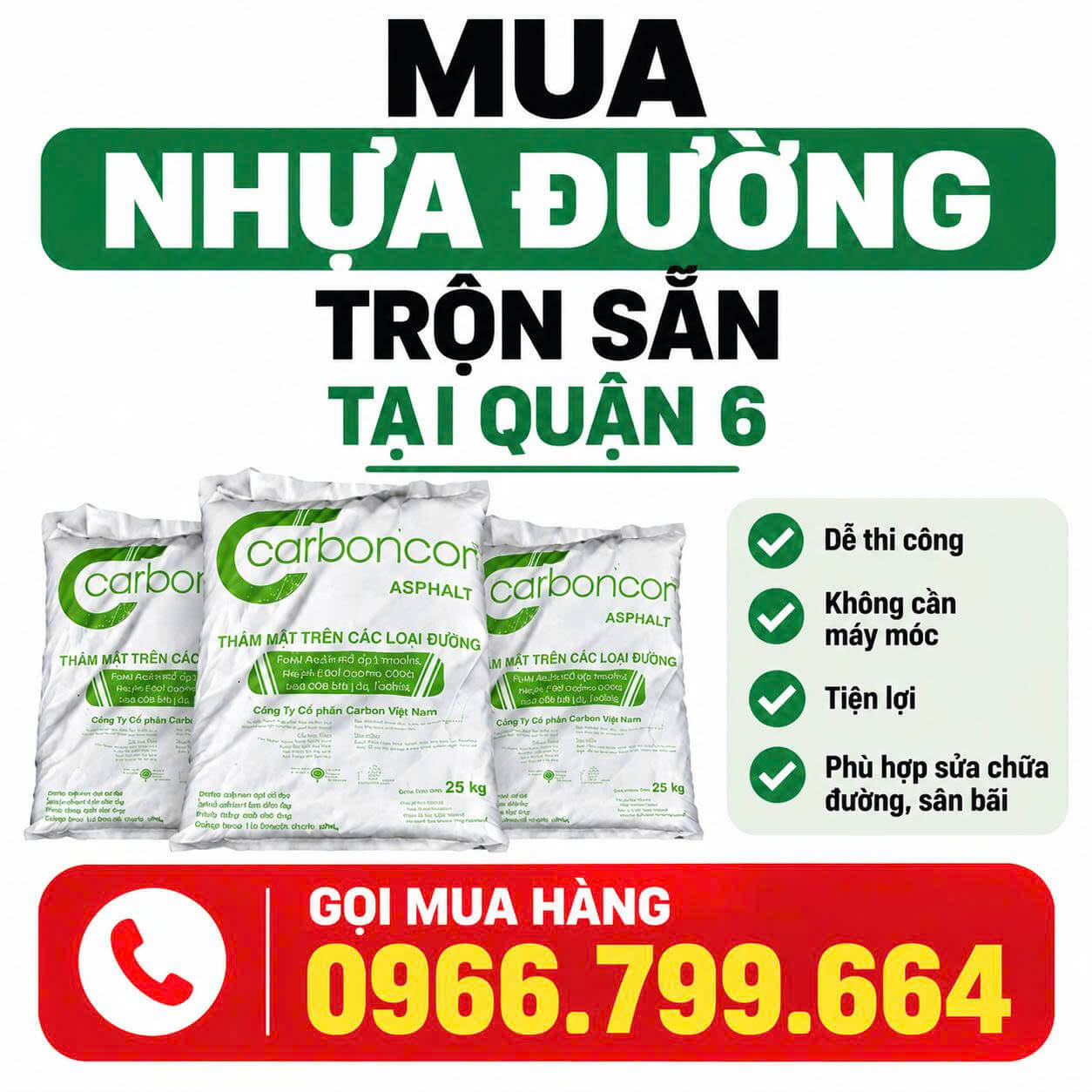 Mua Nhựa Đường Trộn Sẵn Tại Quận 6
