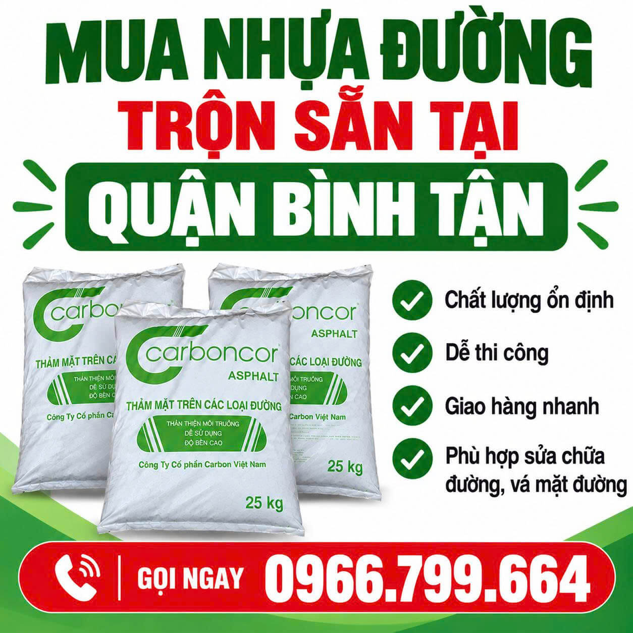 Mua Nhựa Đường Trộn Sẵn Tại Quận Bình Tân