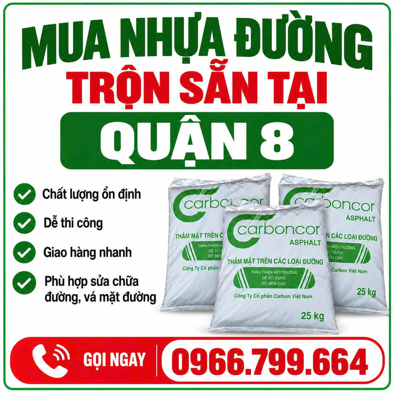 Mua Nhựa Đường Trộn Sẵn ở Quận 8