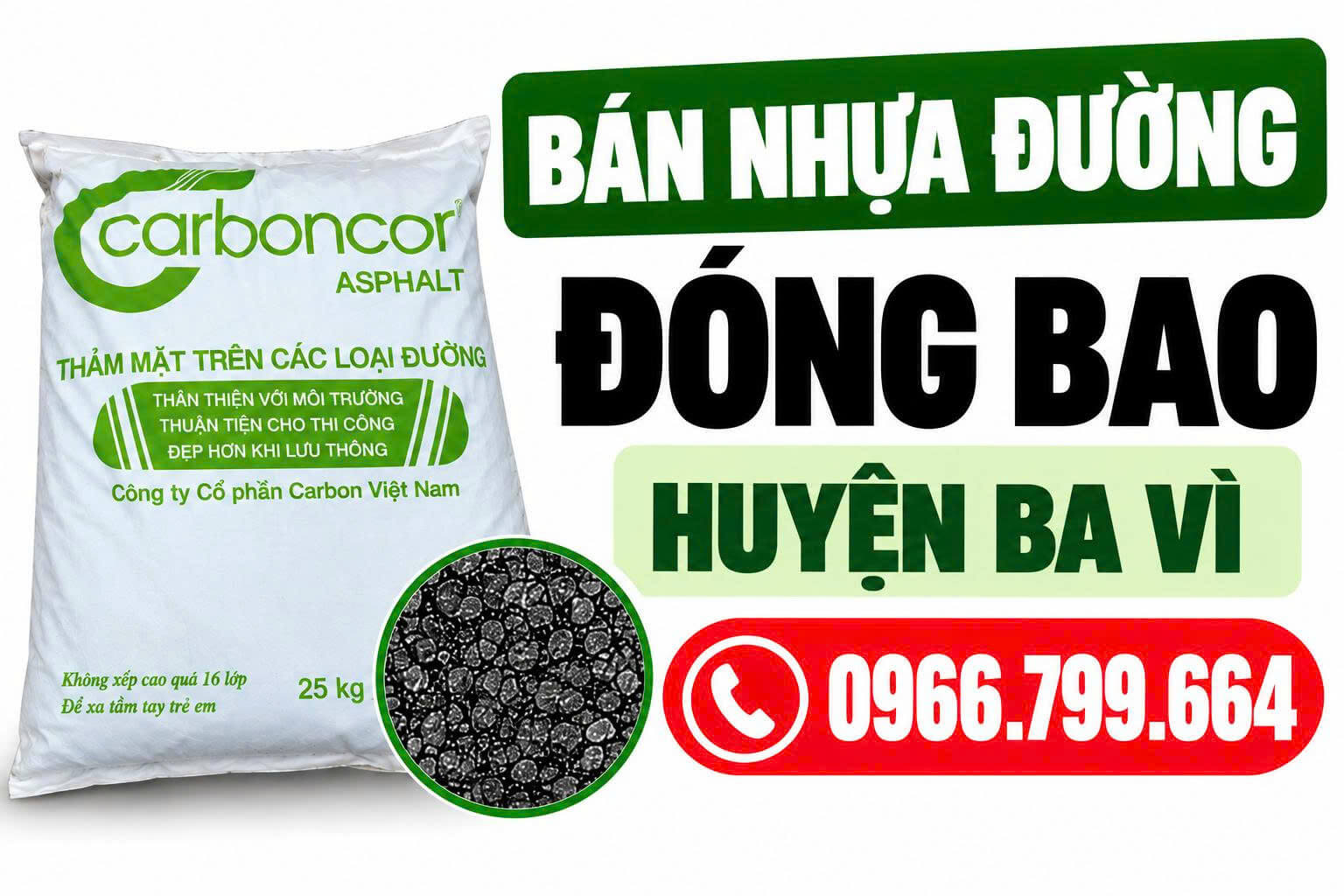 Bán Nhựa Đường Đóng Bao Ba Vì