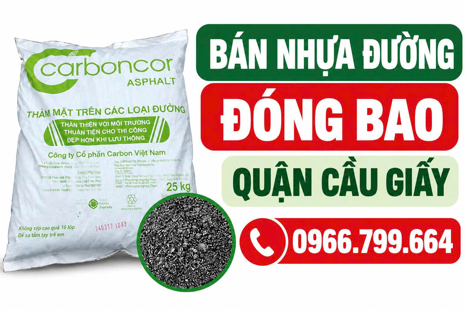 Bán Nhựa Đường Đóng Bao Quận Cầu Giấy